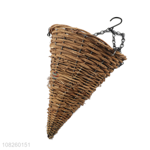 Wholesale indoor outdoor rattan hanging basket seagrass hanging planter