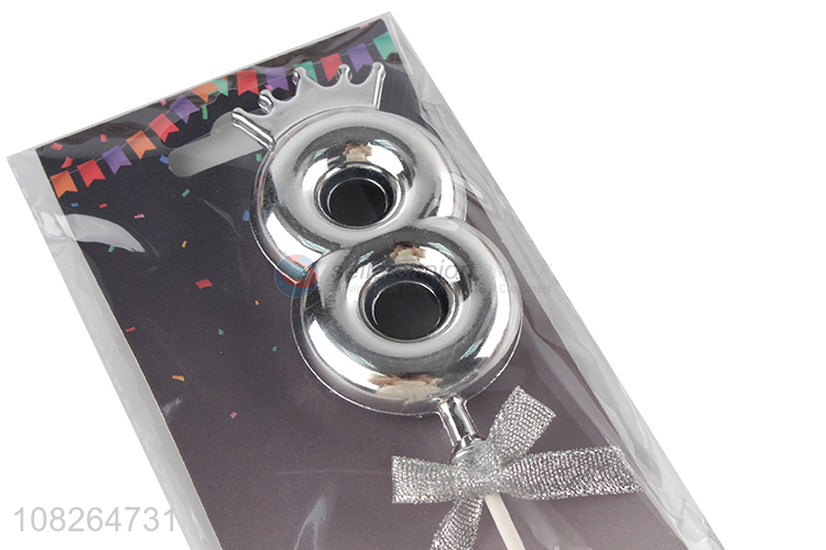 Wholesale from china silver number birthday cake topper