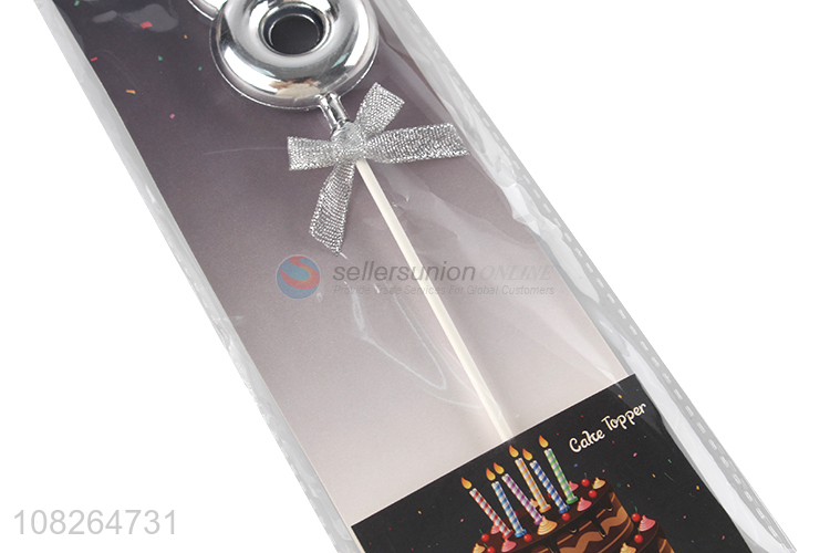 Wholesale from china silver number birthday cake topper