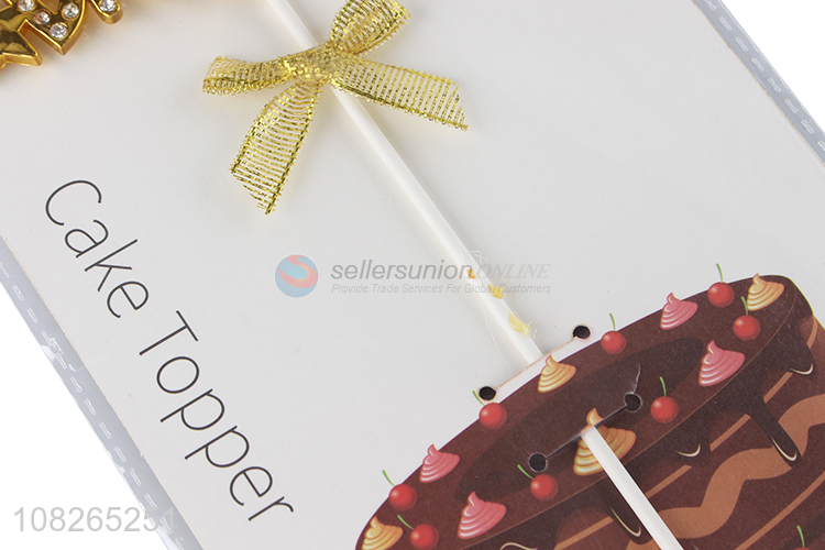 Wholesale from china golden birthday party cake topper