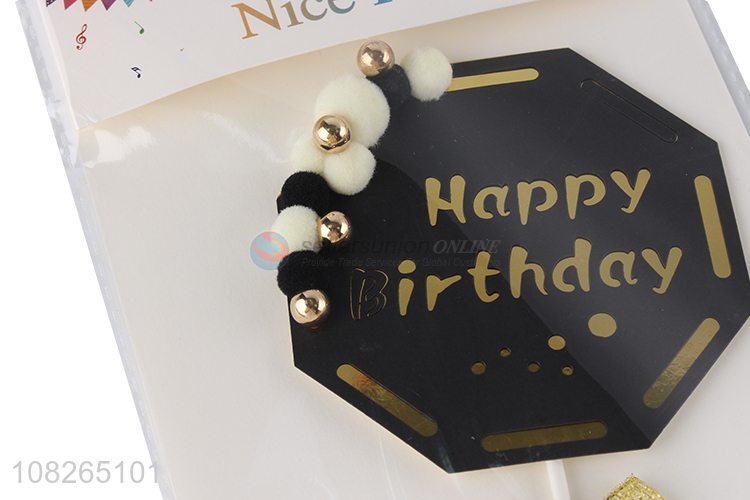 Yiwu factory multicolor happy birthday cake topper for sale