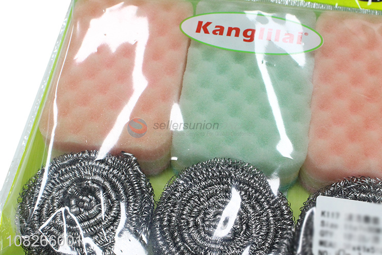 Popular Steel Wire Ball Scrub Sponge Kitchen Cleaning Kit