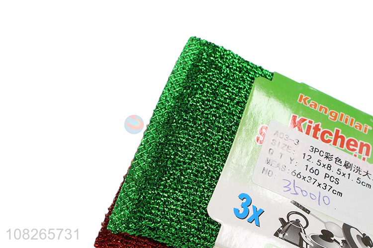 High Quality 3 Pieces Scouring Pad Kitchen Scrubber Set