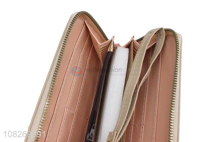 Good quality long wallets zipper pocket clutch wallet card organizer