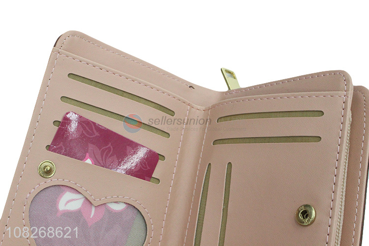 Hot selling faux leather ladies card holder purse women wallets
