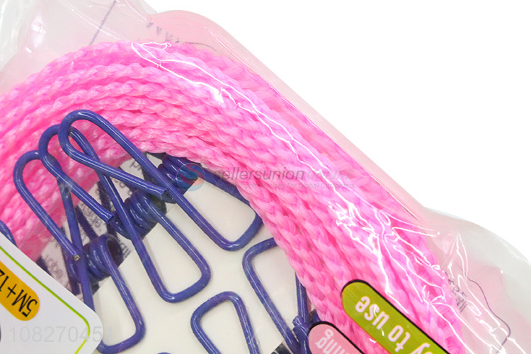 Best Sale 5M Clothesline With 12 Clips Set For Home