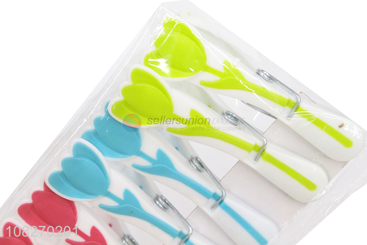 New Design Flower Shape Clothes Clip Soft Grip Pegs