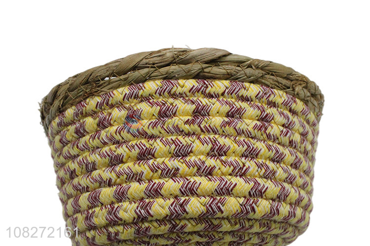 China supplier round hand-woven storage basket small seagrass basket