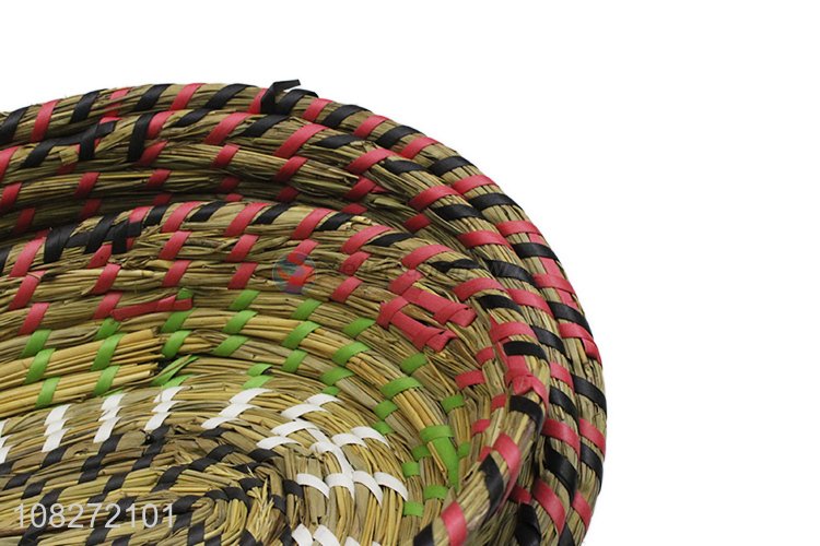 Wholesale 3 pieces oval woven straw baskets multi-use storage baskets