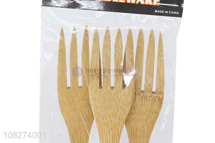 China supplier eco-friendly natural bamboo fork set bamboo tableware set