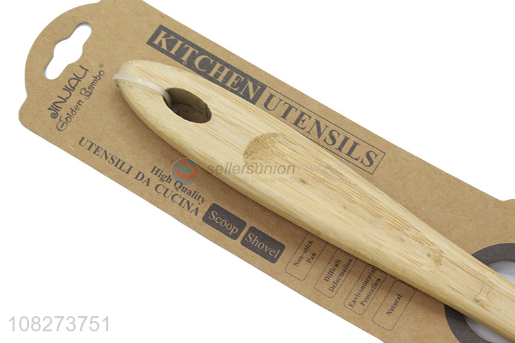 Hot selling natural bamboo flat frying spatula kitchen cooking tool