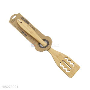 New design biodegradable non-stick bamboo slotted turner frying spatula