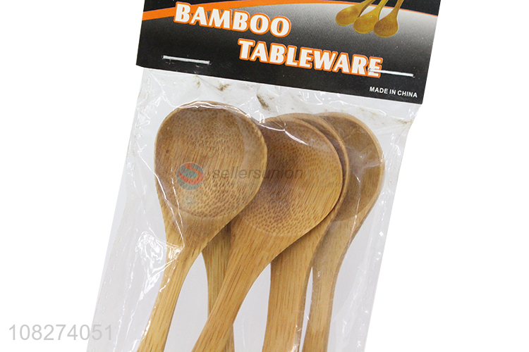 Hot selling reusable natural bamboo spoon set bamboo honey mixing spoons