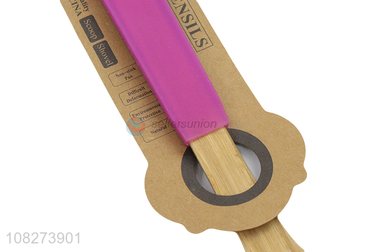 Hot selling heat resistant bamboo frying spatula kitchen cooking utensil