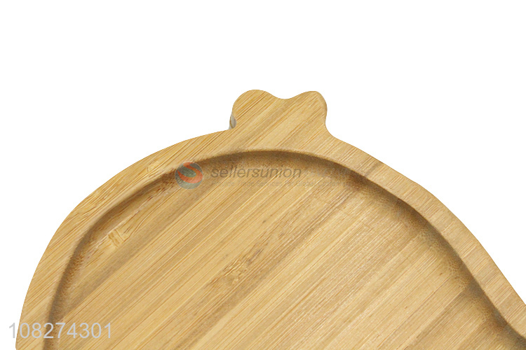 New design cute whale shape bamboo dinner plate bamboo serving tray