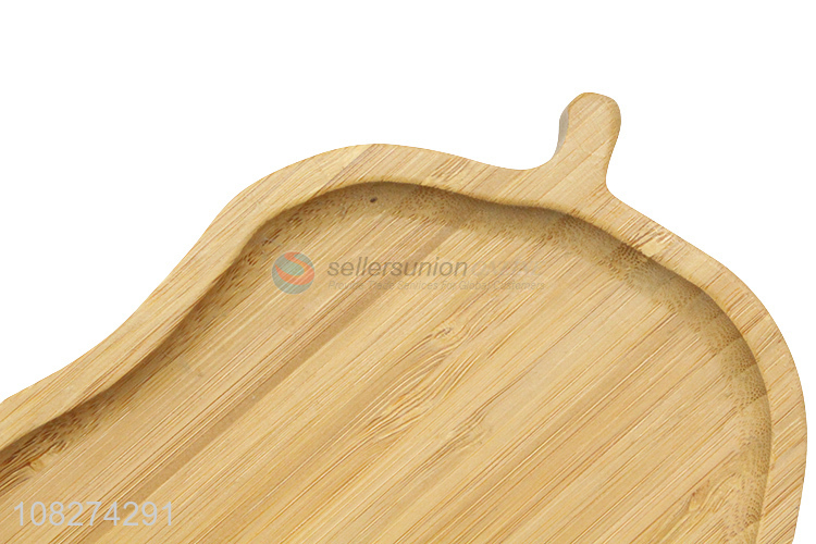 Good quality pear shape bamboo food serving tray food plate snacks dish