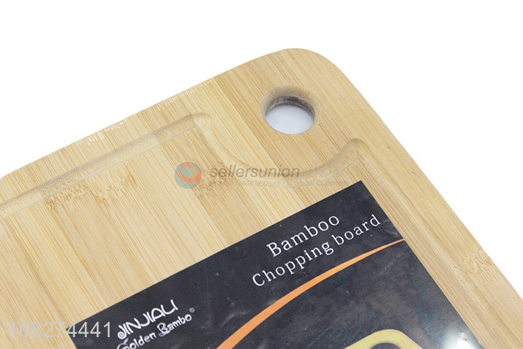 Factory supply organic knife-friendly natural bamboo chopping board