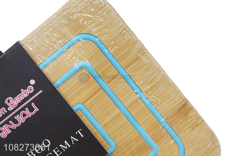 High quality anti-slip bamboo pot holder teapot trivet for home and kitchen