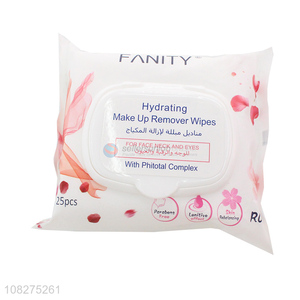Wholesale 25 Pieces Hydrating Make Up Remover Wipes
