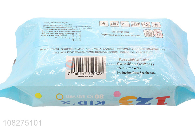 High Quality 80 Pieces Baby Wipes Gentle Cleansing Wipes