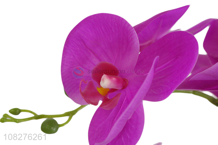 Wholesale lifelike artificial orchid flowers in pot for indoor outdoor decor