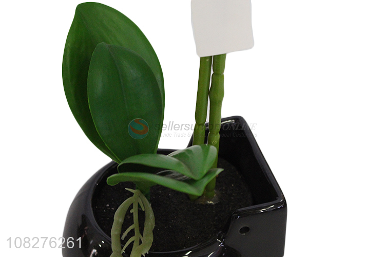 Wholesale lifelike artificial orchid flowers in pot for indoor outdoor decor