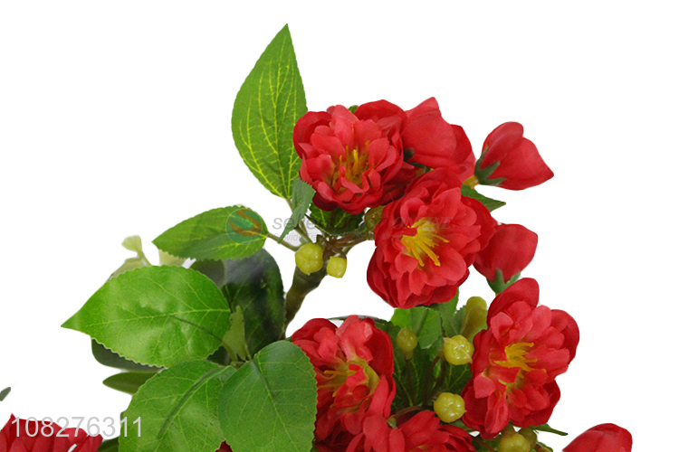 New product lifelike artificial flowers faux cloth flowers in plastic pot