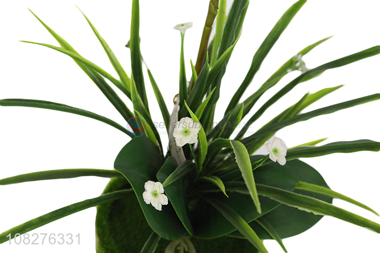 Yiwu market artificial orchid flowers in pot for home office decoration