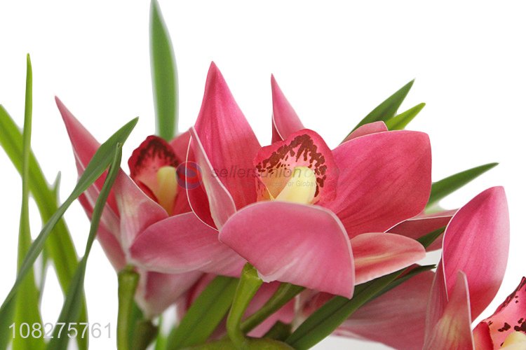 New arrival artificial flowers fake cymbidium in pots table centerpieces