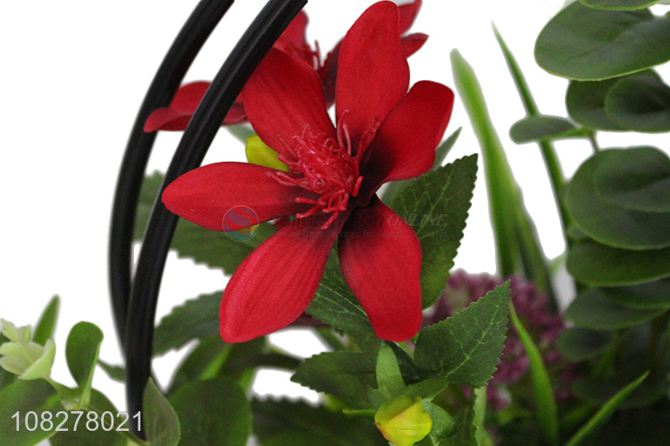 Yiwu wholesale iron rose bonsai desktop artificial flower