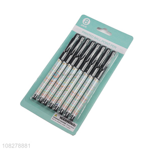 New arrival 8 pieces plastic ballpoint pens for office school use