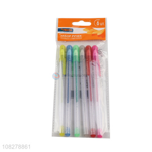 Factory wholesale 6 colors gel ink pens for drawing and doodling