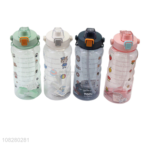 Personalized Design Plastic Water Bottle With Straw For Ladies