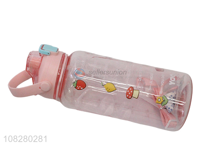 Personalized Design Plastic Water Bottle With Straw For Ladies