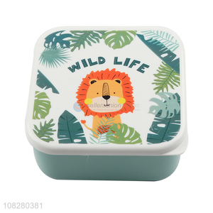 Top Quality Cartoon Pattern Plastic Square Food Storage Boxes