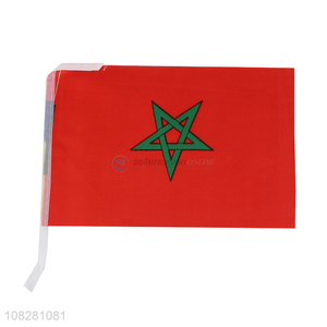 Yiwu market polyester Morocco national <em>flag</em> handheld <em>flag</em>