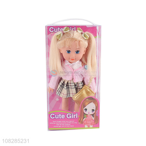Best price creative soft baby doll yellow hair doll toys