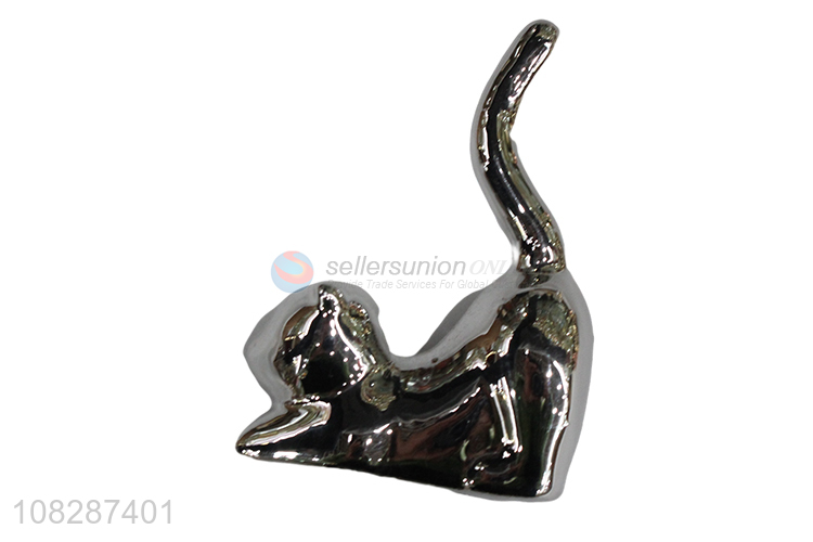High quality home ornament window display ceramic cat figurines