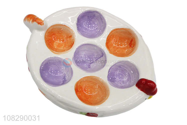 New products creative ceramic egg tray kitchen egg plate