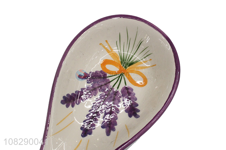 Factory wholesale printed ceramic soup spoon kitchen tableware