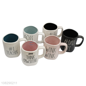 Top quality fashion simple ceramic mug water cup for office