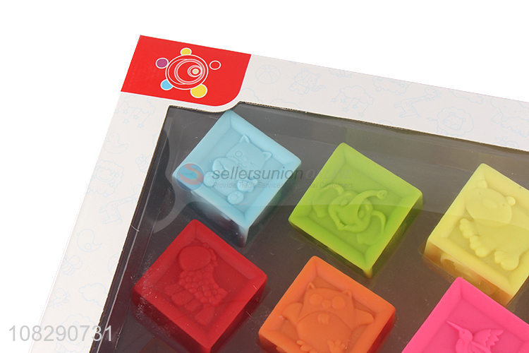 High quality colourful cube shape kids bath toys for daily use