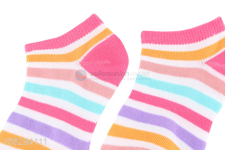 Hot Selling Fashion Striped Socks Breathable Kids Short Socks
