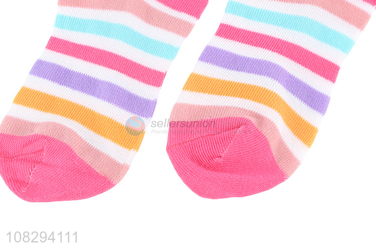 Hot Selling Fashion Striped Socks Breathable Kids Short Socks