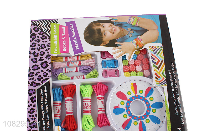 Wholesale colorful bead & rope set DIY braided bracelet making kit