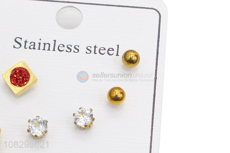 Hot selling tiny simple earrings stainless steel stud earrings