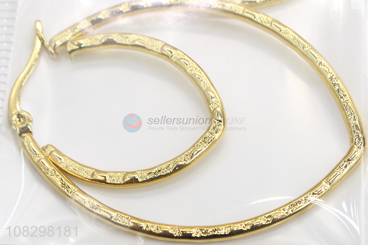 Wholesale thin geometric stainless steel dangle earrings for women