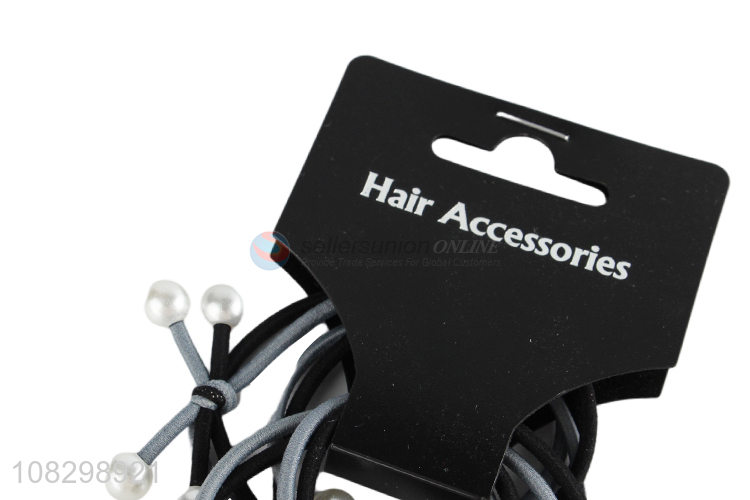 High quality fashion pearl hair rope girls hair ring for sale