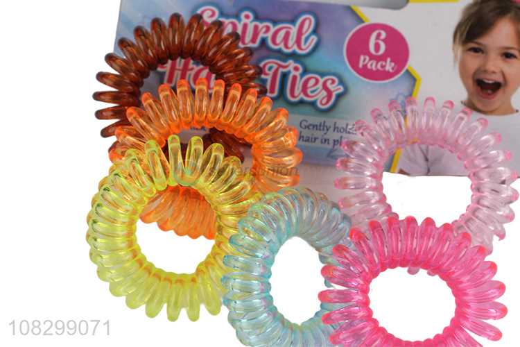 Factory price creative telephone wire hair ring for girls