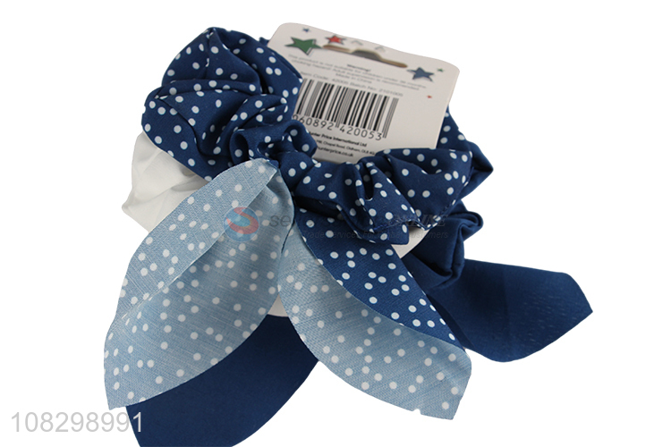 Yiwu wholesale blue temperament hair rope ladies hair ring